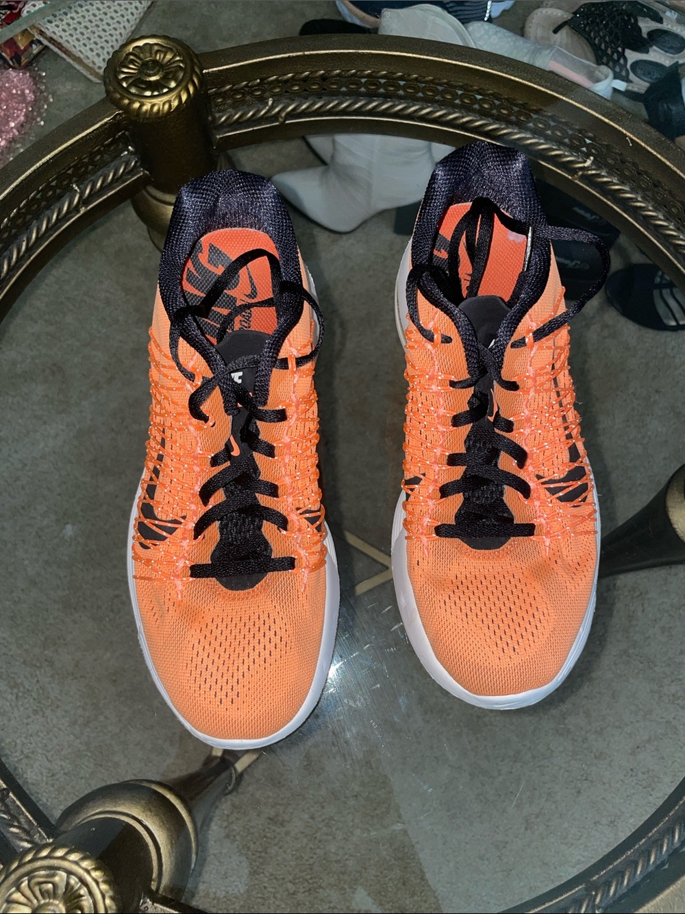 Nike-lunarlon- Orange and Black Runner Sneakers